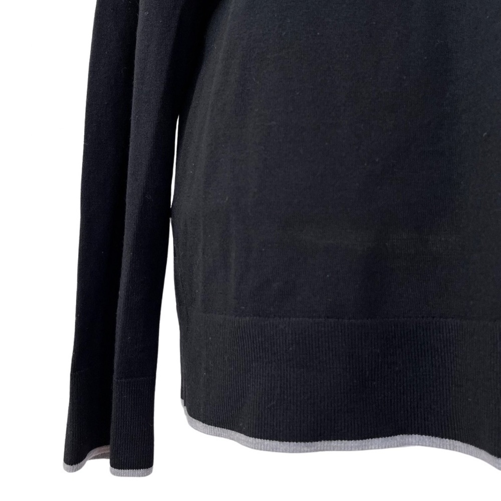 THEORY Men’s Merino Wool Crewneck Sweater Size‎ L Black Gray Pullover - Picture 4 of 8